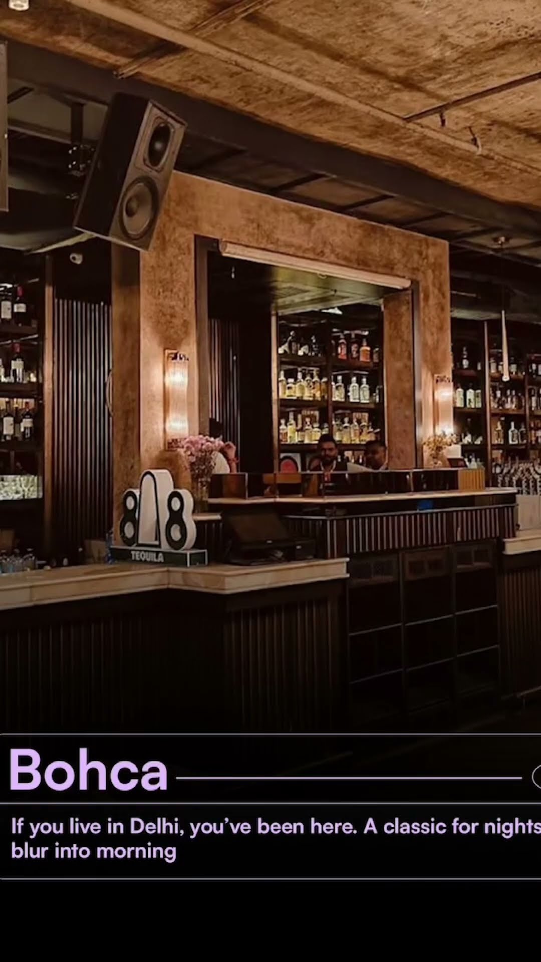 The bar at Bohca, captioned a classic for nights that blur into morning